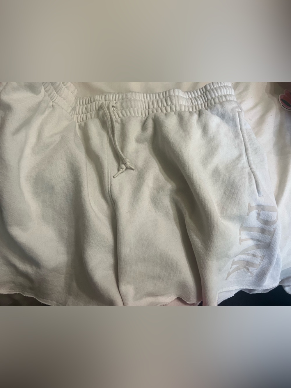 PINK Victoria's Secret White Drawstring Athletic Shorts